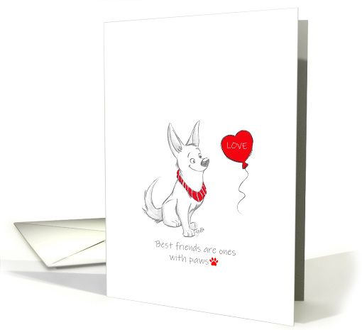 Cute Dog German Sheperd Best Friend Blank Inside card (1998608)