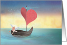 Cupid’s Valentine Boat card