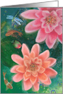 Waterlilies and Dragonfly Birthday card