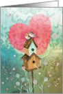 Birdhouse Garden Valentine card