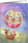 Hot Air Balloon Mice Birthday Greetings card