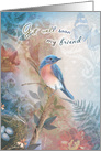 Bluebird and Nest Get Well My Friend card
