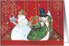 Snow Folks Welcome the Holidays card