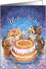 Kitten Fairies Make a Wish Birthday Cake card