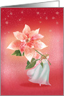 Angel Child with Holiday Poinsettia card