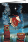 Christmas Santa on the Chimney Tops card