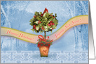 Christmas Topiary and Cardinal card