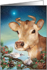 Christmas Guernsey Cow and Doves card