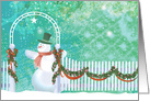 Christmas Snowman Garden Arch card