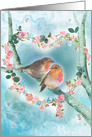 Valentine Robins in Rose Heart card