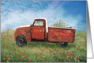Rusty Red Farm Truck Birthday card