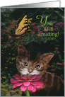 Kitten and Butterfly You Are Amazing card