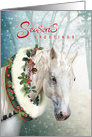 Santa’s White Christmas Horse card