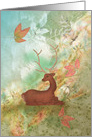 Deer in Autumn Woodland Thanksgiving card