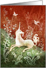 Unicorn in Woodland Christmas card