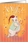 Christmas Pig with Cookies and Candy card