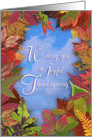 Thanksgiving Autumn Leaves and Blue Sky card