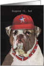 Dog Bulldog American Flag Fathers Day for Dad card