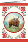 Year of the Ox Chinese New Year with Lotus Flowers card