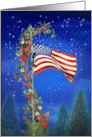 Christmas Holiday American Flag card