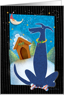 Blue Dog Christmas card