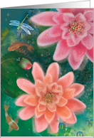 Waterlilies and Dragonfly Thinking of You card