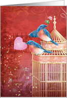 Valentine Bluebirds card
