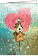 Birdhouse Garden Valentine card
