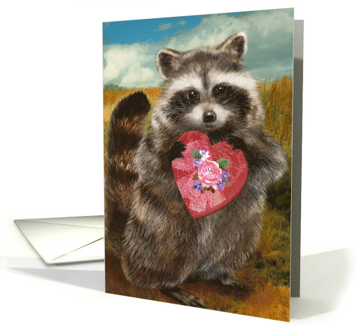 Raccoon Heart Bandit Valentine card (1509822)