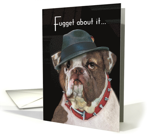Bulldog with Fedora Hat Birthday card (1529350)