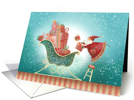 Santa Packing His Sleigh for Christmas card (1537992)