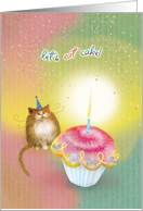 Cat’s Cupcake Party, Let’s Eat card