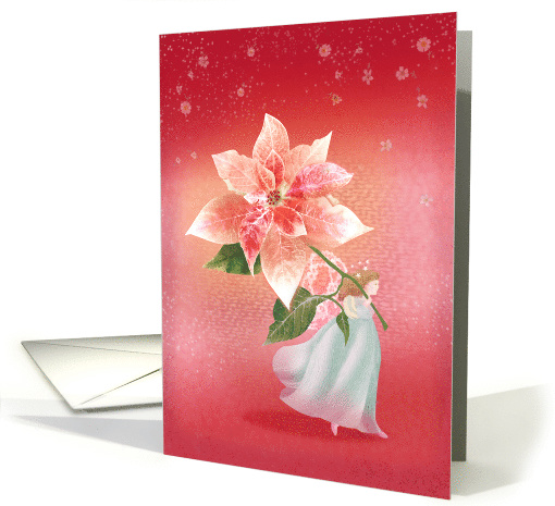 Angel Child with Holiday Poinsettia card (1538988)