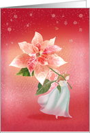 Angel Child with Holiday Poinsettia card