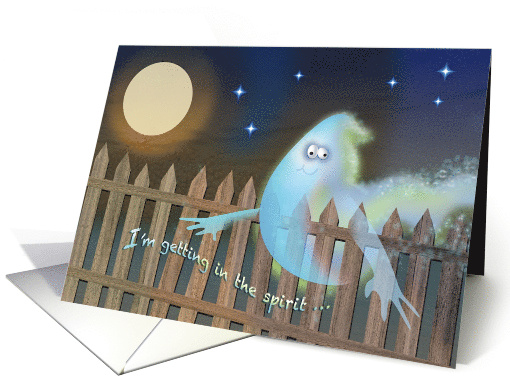 Ghost Getting in the Spirit of Halloween card (1539088)