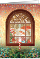 Christmas Santa in the Window card