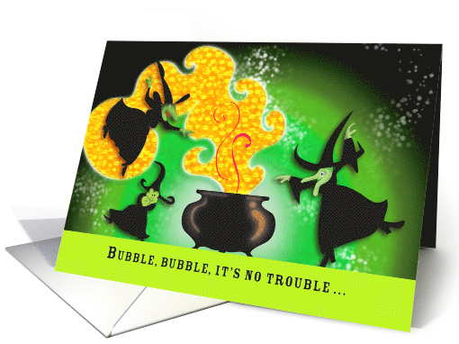 Halloween Three Witches Cauldron card (1541110)