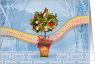 Christmas Topiary and Cardinal card