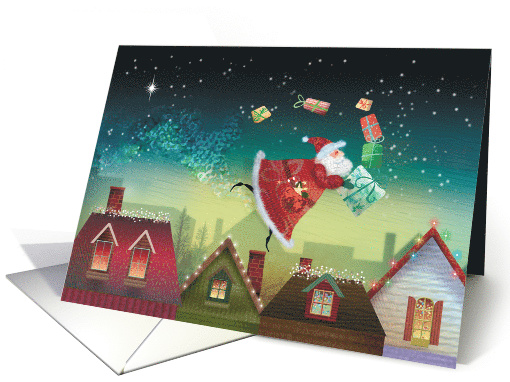 Christmas Santa on Top of the Town card (1542104)