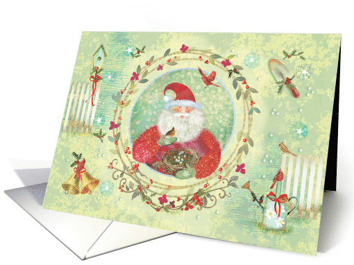 Christmas Garden Loving Santa card (1542782)