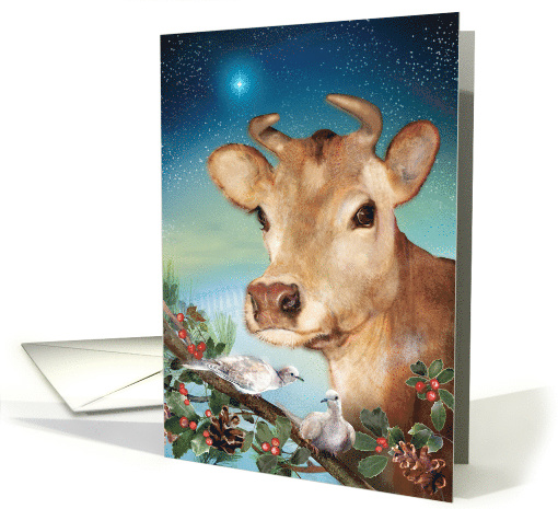 Christmas Guernsey Cow and Doves card (1543122)
