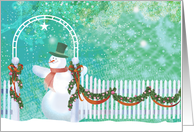 Christmas Snowman Garden Arch card