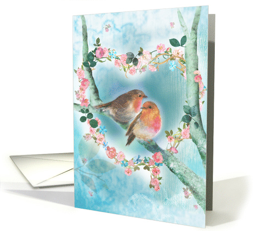 Valentine Robins in Rose Heart card (1555538)