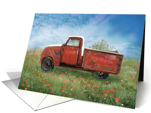 Rusty Red Farm Truck Birthday card (1575980)