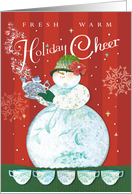 Holiday Tea Cheery Snowman card