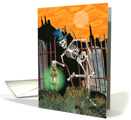 Halloween Dapper Dancing Skeleton card (1581494)