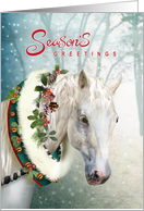 Santa’s White Christmas Horse card