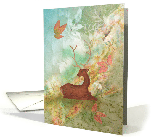 Deer in Autumn Woodland Thanksgiving card (1583462)