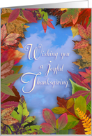 Thanksgiving Autumn Leaves and Blue Sky card