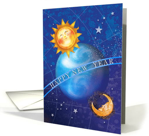 New Year Sun Moon Universe Celestial card (1593752)
